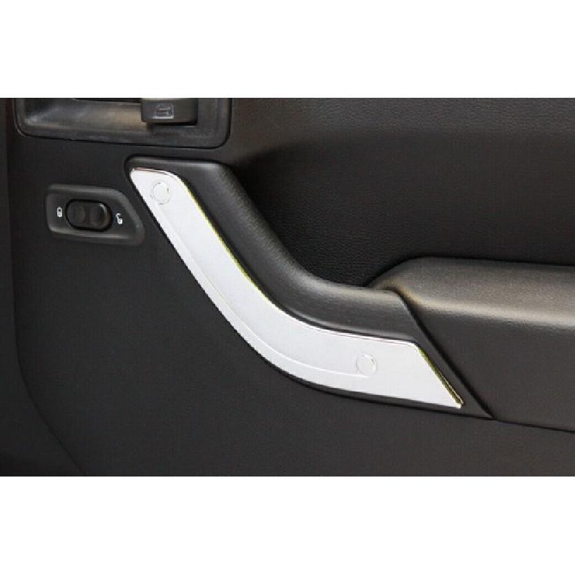 For Jeep Wrangler JK 2DR 2011-2017 Bright Chrome Inner Door Handle Strip Trim