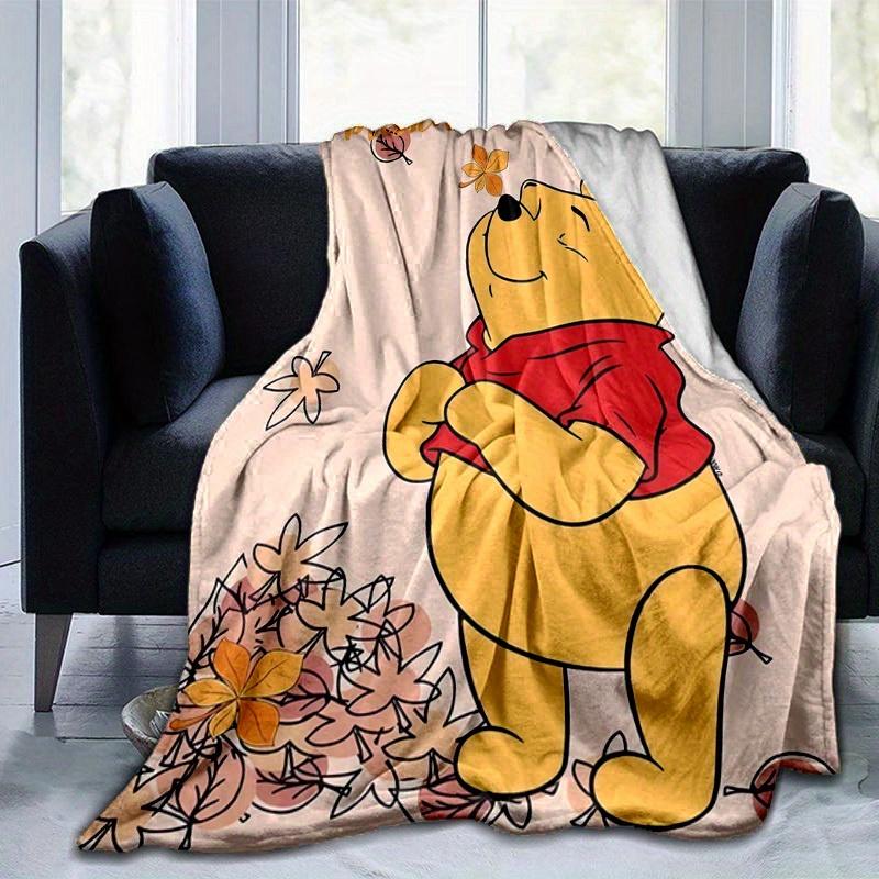 1 Stück Glücklicher Winnie Puuh Herbstlaub Decke Gemütliche Decke für Heimdekoration, Sofabezug, Reise