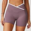 New Cross High Waist Yoga Shorts, Tight And Naked, Peach Hip Lifting Sports Shorts, Women'S Outerwear Fitness Shorts