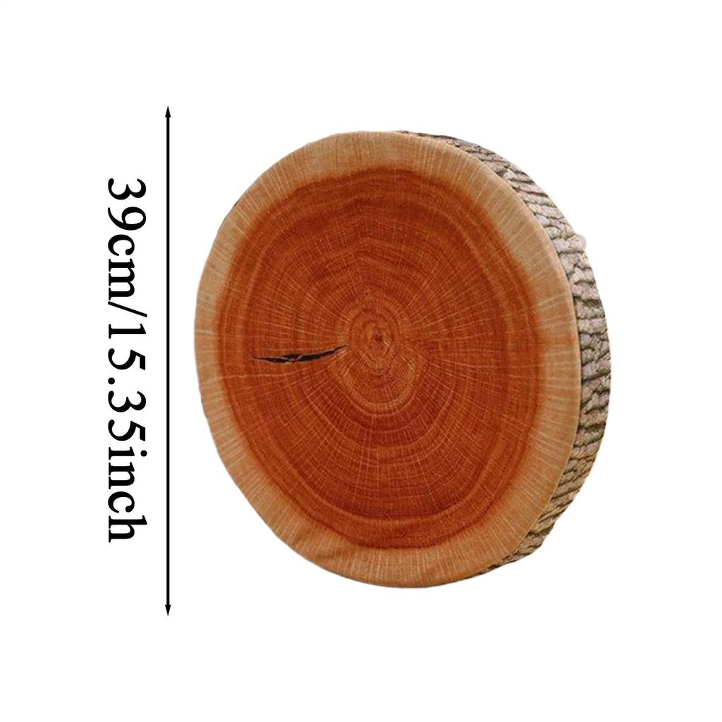 2 Pieces Simulated Tree Wheel Pillow Cylindrical Wooden Pile Pillow Cushion Realistic Cushion Natural Decor For Living Room