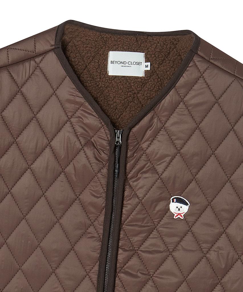 Beyond Closet 1Lp Patch Point Quilted Vest Brown