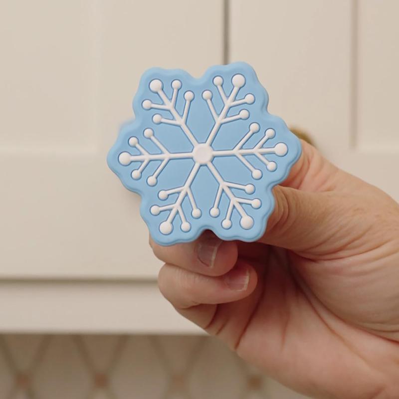 WTEMPO Christmas Decorative Cabinet Handle Covers Stretch Over Hardware Decorations Holiday Christmas Festive Door Knobs for Kitchen Bathroom Dressers