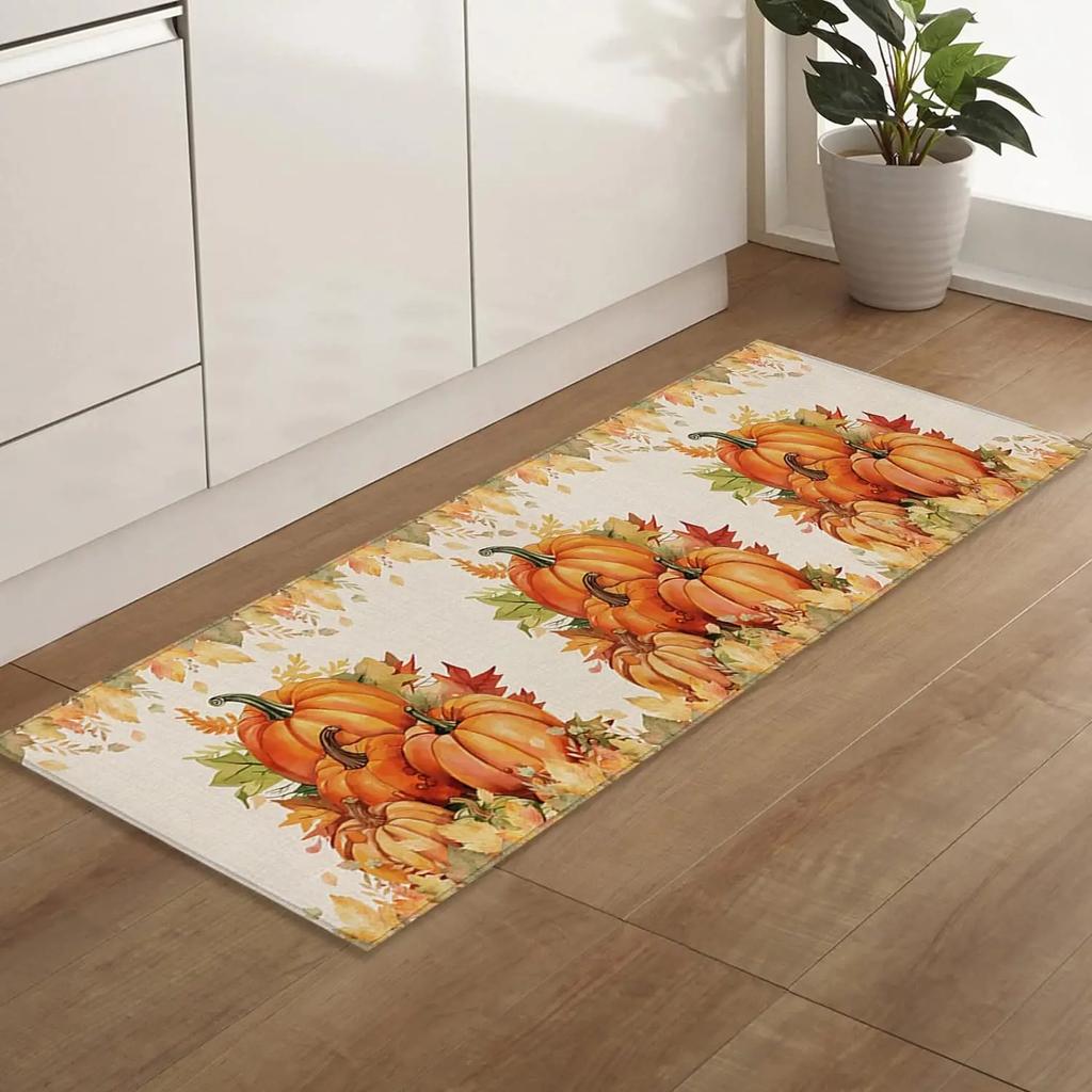 Maple Leaf Doormat Fall Botanical Maple Leaves Carpet Non Slip Autumn Leaves Print Bath Rug Entry Rugs for Bedroom Kitchen Decor