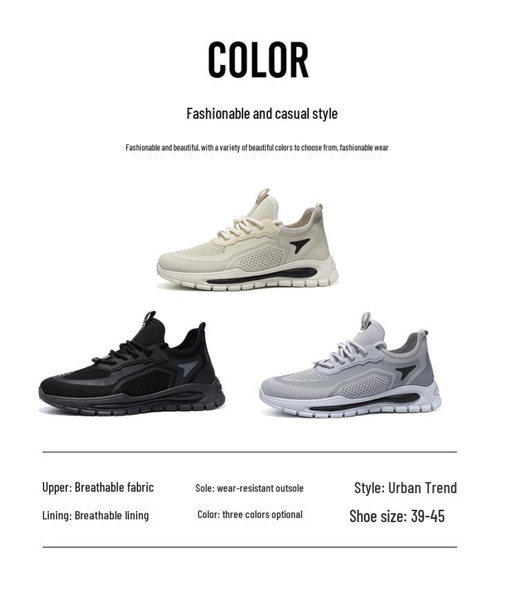 Men's Breathable Flyknit Mesh Low-Top Shoes - 2025 Trendy Hollow-Out Sport Casuals