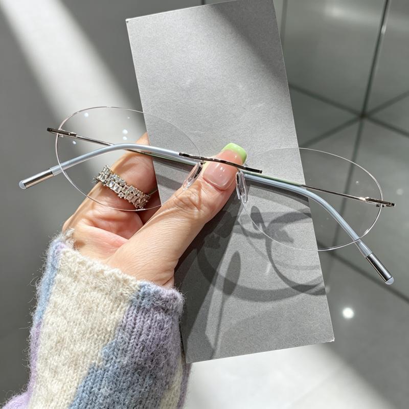 Stylish Oval Frame Reading Glasses for Women Men Fashion Vintage Rimless Presbyopia Ultralight HD Lenses Far Sight Eyeglasses