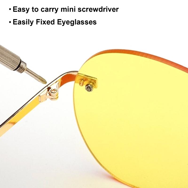 Eyeglasses Screwdriver Repair Kit Precisions 4 In 1 Mini Screwdriver Set Keychain Glasses Sunglasses Watch Electronics