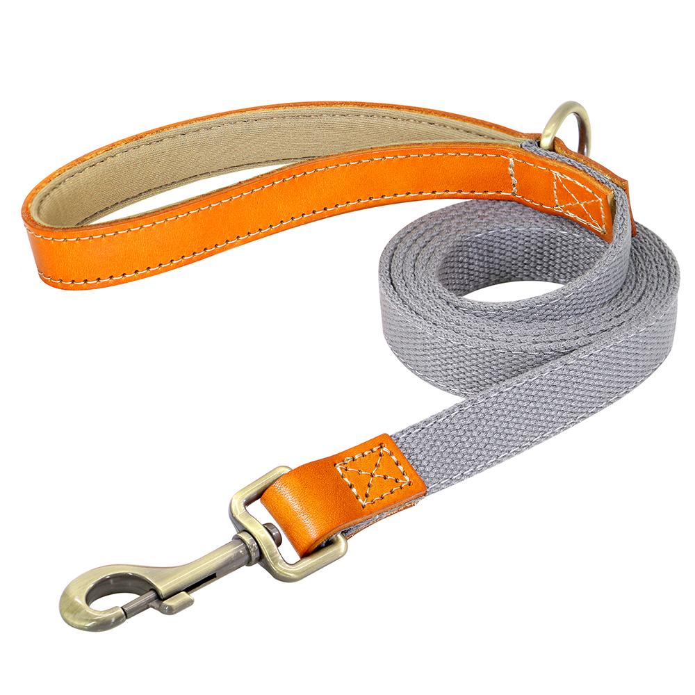 150cm Dog Walking Leash Durable Nylon Pet Dogs Lead Rope With PU Leather Handle For Small Medium Large Dogs French Bulldog