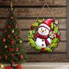 Holiday Decorations for Home Wooden Christmas Hanging Pendant, Snowman/Santa Claus/Gnome Ornament with Festive Door Plaques Hemp Rope Indoor