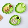 Ceramic Cabbage Dumpling Plate with Vinegar Dish