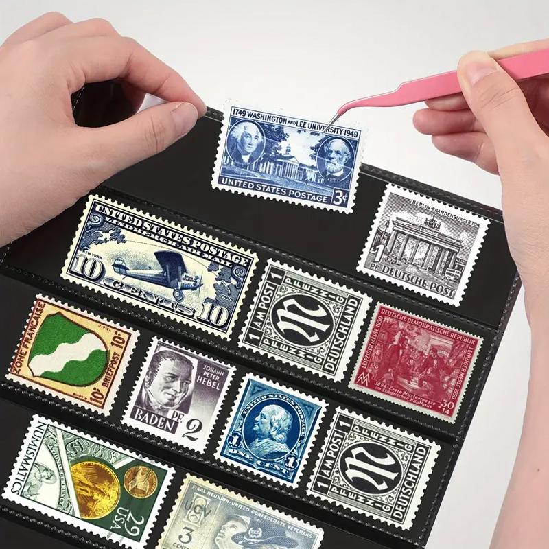 10PC Collecting Supplies Display For Stamp Album Binder Postage Stamp 9 Holes Home Storage Stamp Collectors Standard Stamp