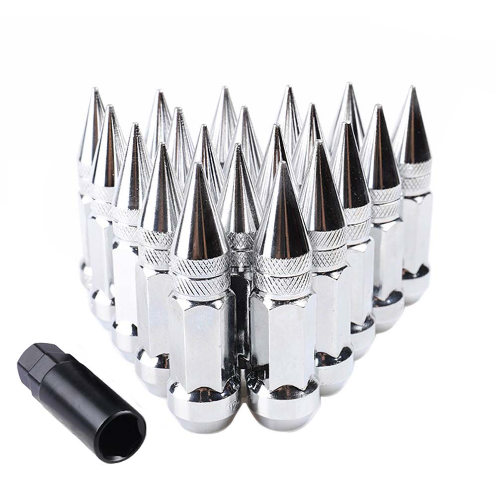 20pcs Car Wheels Rims Lug Nuts With Spike Extended Tuner Nut M12 X 1.5/M12 X 1.25 Wheel Bolt Screw Aluminum Lug Nuts Universal