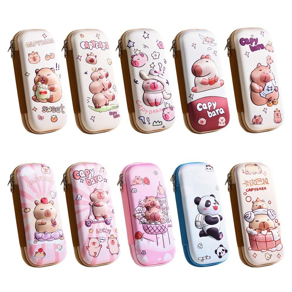 Multi-functional 3D Capybara Pencil Case Large Capacity Portable Pen Box Pen Bag Back To School