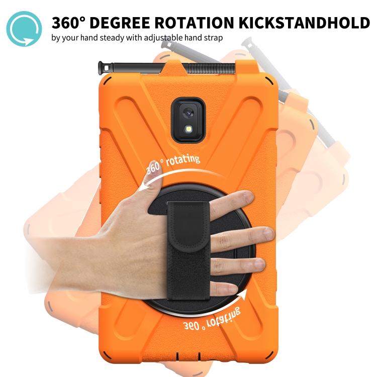 For Samsung Galaxy Tab Active 3 T570 / T575 8.0 Shockproof Colorful Silicone + PC Protective Case with Holder & Shoulder Strap & Hand Strap