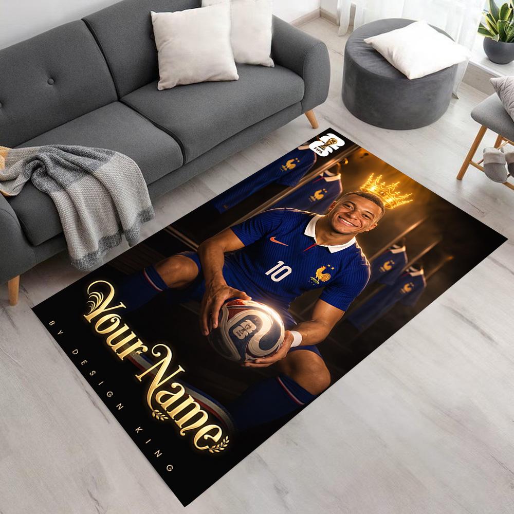 Mbappé Customizable Name Area Rug Suitable for Game Room Foyer Decorate room Dining Room Antislip Carpet Anime Office Decor