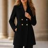 Cappotto da donna in lana doppiopetto di media lunghezza per uso formale e casual