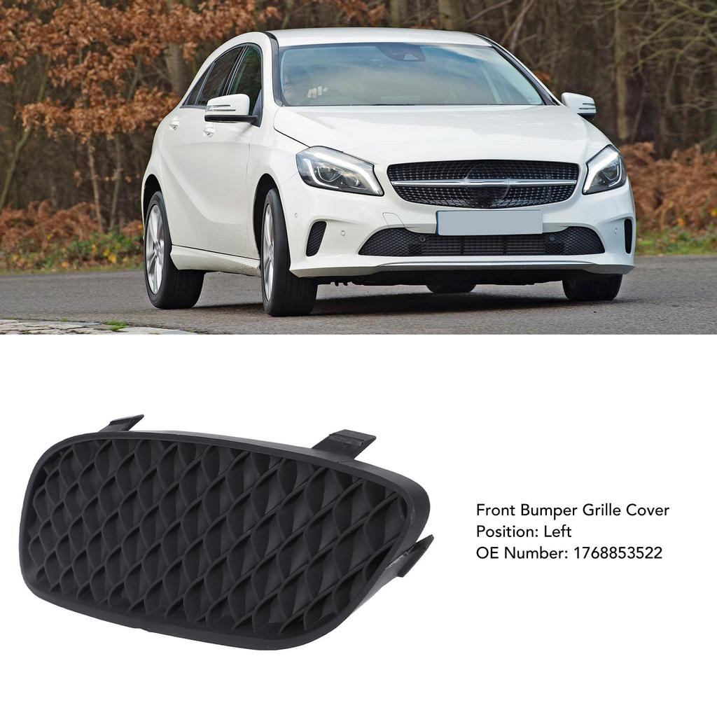 Front Bumper Insert Grille Cover Easy Installation Front Bumper Grille Cover Sturdy for A‑Class W176 2016 To 2018