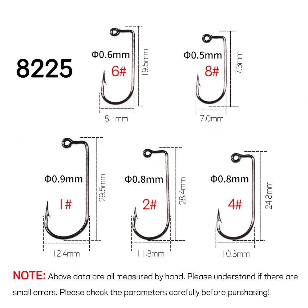 200pcs #8~#6/0 High Carbon Steel 90 Degree Aberdeen Jig Hook Bent Saltwater Long Shank Soft Worm Hooks