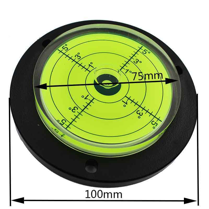 Round Mental Level Bubble Horizontal Device with Mounting Hole Diameter 50mm-100mm