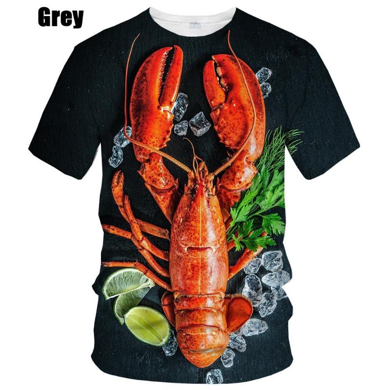 Lobster Graphic T Shirt For Men Clothing Cool Designs 3D Printed Crayfish Crawfish T-shirt Casual Women Tee Shirts y2k Kids Tops