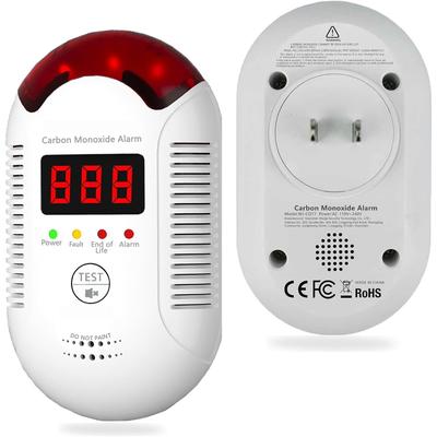Carbon Monoxide Detectors Plug in,CO Detector 110-240V AC Power Operated,Portable Travel Carbon Monoxide Alarm with Digital Display Sound Light