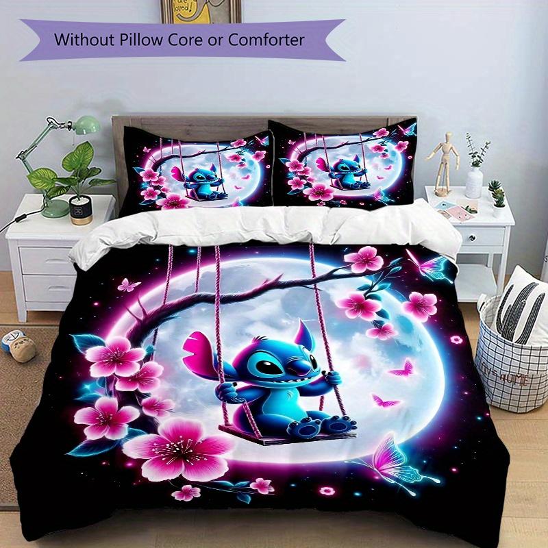 3pcs Swinging Stitch Bedding Set, Including 1 Quilt Cover and 2 Pillow Shams, Without Filling, Soft and Comfortable Home Bedroom B088