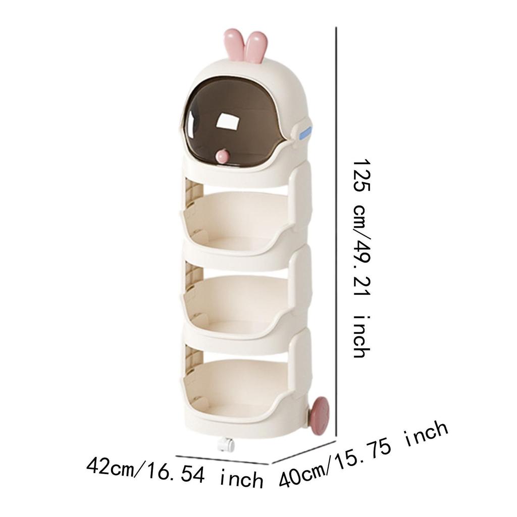 Cartoon-Themed Snack Rack on Wheels for Household Use