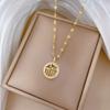 Fu Character Full Diamond Gold 2025 Collarbone Chain Slightly Inlaid Exquisite Necklace Women'S Pendant Design Sense Necklace Women