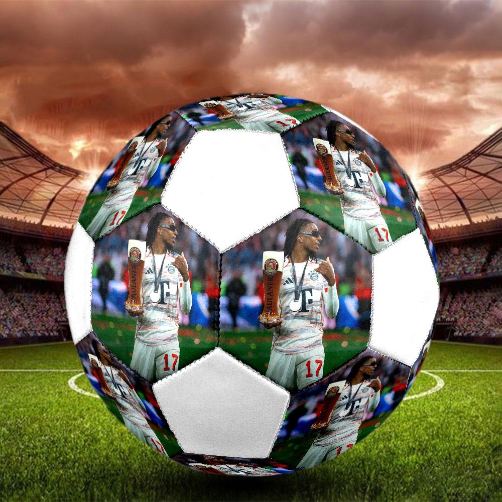 Pallone da Calcio Michael Olise Stampato Taglia 5, Cucito a Macchina in PVC, Resistente e ad Alto Rimbalzo, Adatto a Tutte le Età, Merchandising per tifosi, Partite e Uso all'Aperto.