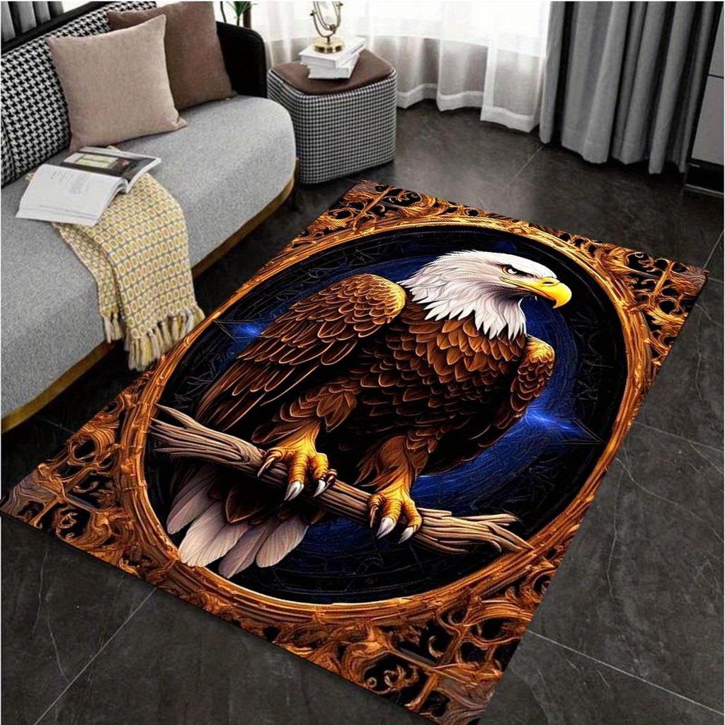 Eagle Print Non-Slip Carpet, Non-Shedding Floor Mat for Bedroom Living Room Bathroom Office Home Indoor Decoration