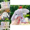 Plush Rabbit Keychain With Floral Pattern For Cute Bag Decor And Gifts