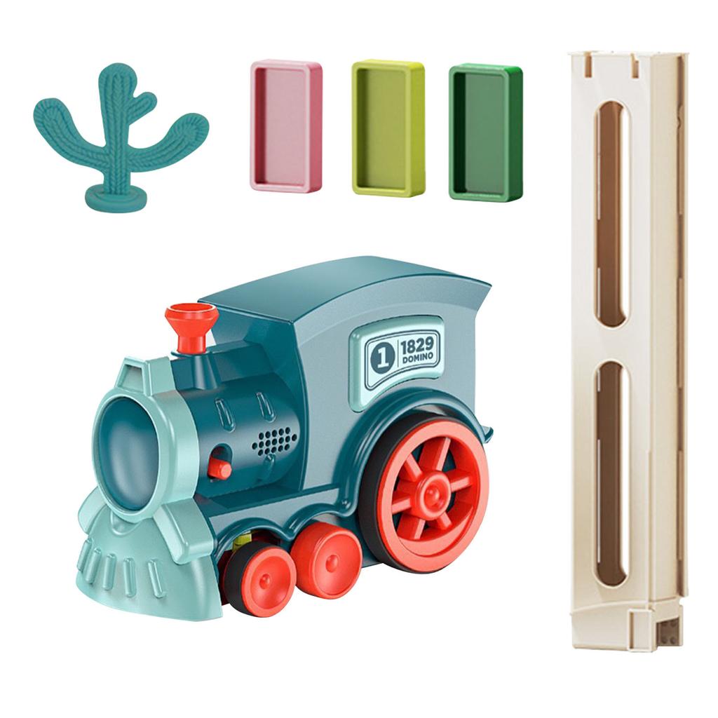 Set Tren Domino Automat cu 60 de Piese Jucărie Educativă pentru Învățare Timpurie Joc Creativ Cadouri pentru Distracția și Dezvoltarea Copiilor