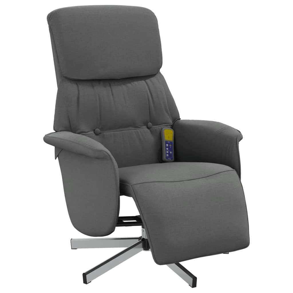 Vidaxl Recliner Armchair with Footrest, Dark Gray, Fabric