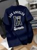 Retro Varsity Style Los Angeles 1987 Tee with Bold LA Lettering and Script Print 100 Cotton Unisexs Tshirt Summer Casual Wear