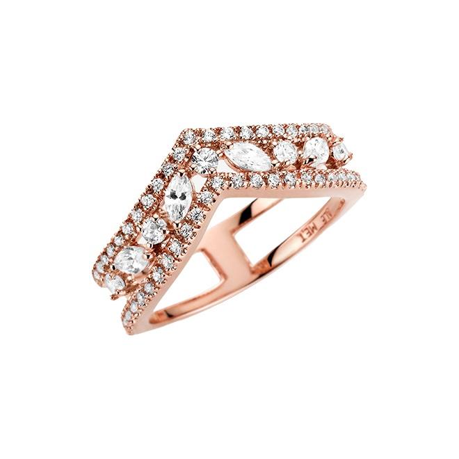 Pandora Shining Zirconia Double Crossbone Ring Women ring 189095C01 48