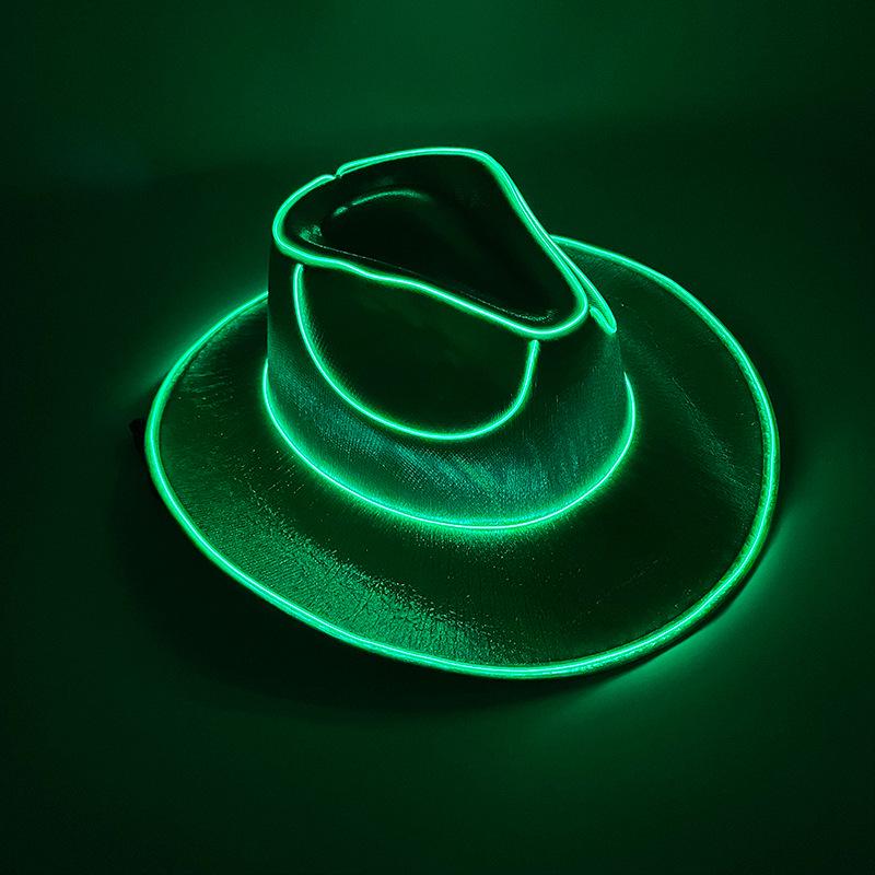 Iridescent LED Light-up Sequin Cowboy Hat for Christmas and Halloween Carnival