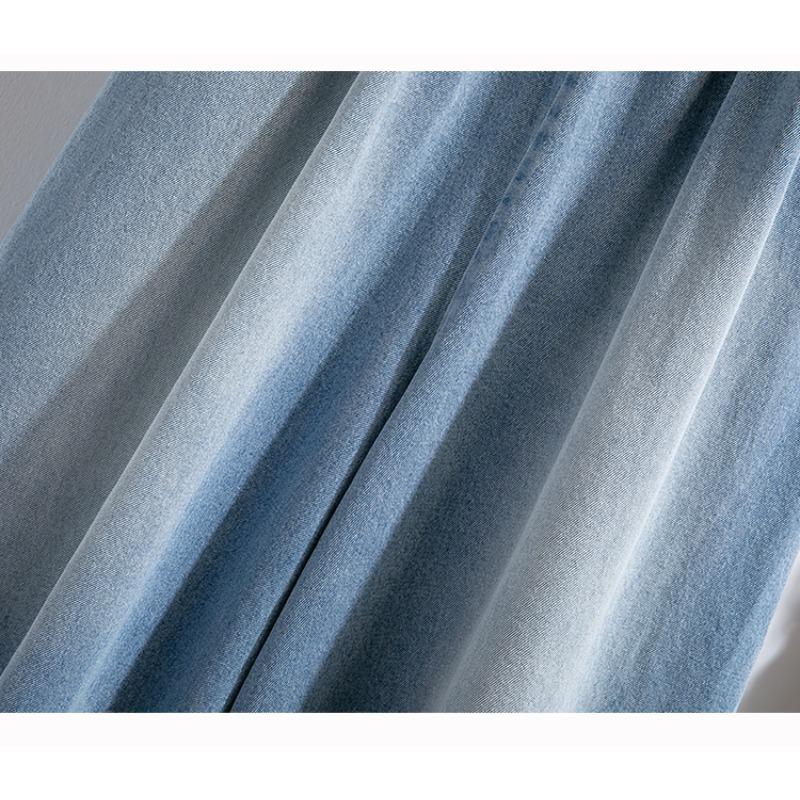 Dimanaf 2025 Primăvară Mărimi Mari Blugi Pantaloni Lungi Femei Casual Talie Înaltă Elastic Basic Largi cu Picior Lat