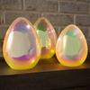 3Pcs Glowing Pearlescent Egg Powered LED Light-up Egg Decoration Battery Figurine Spring Easter Holiday