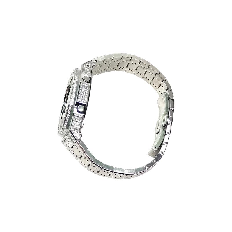 CASIO Customized watch modified series Red Realm Steel Ribbon Iron Man color sun pattern star diamond GA-2100RRB-4A(Watch3-GaiZhuang-ChiJingGangTao)