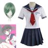 Danganronpa Another Episode Naegi Komaru Elegant White And Navy Blue Uniform Skirt Cosplay Costume With Sock