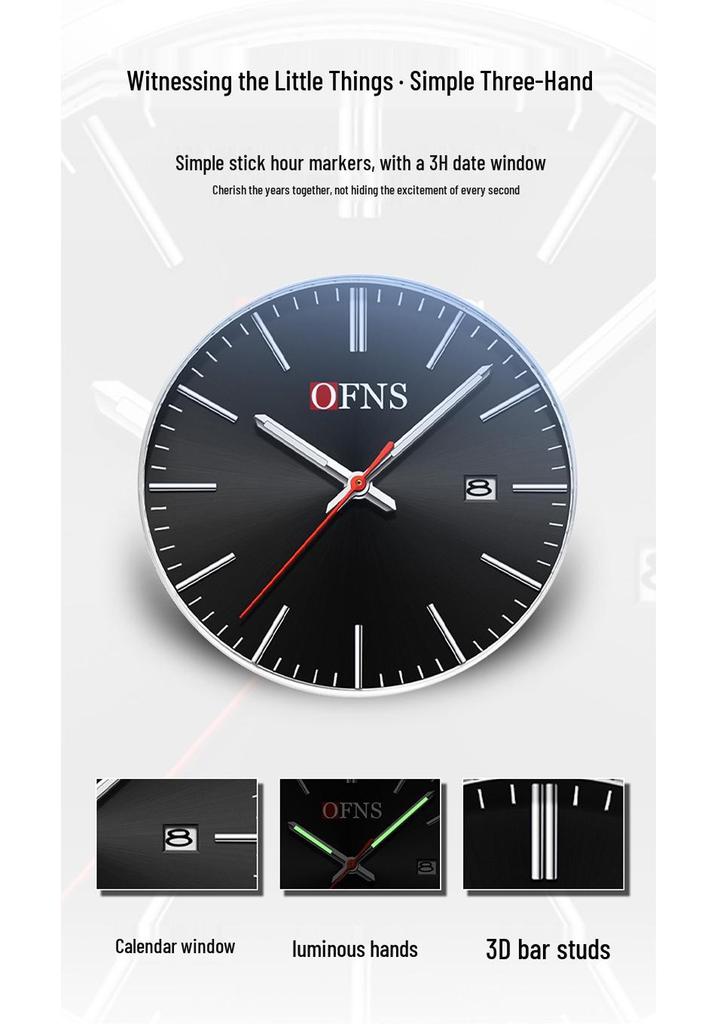 Oufanni TEMU Unisex Waterproof Quartz Watch with Date Display