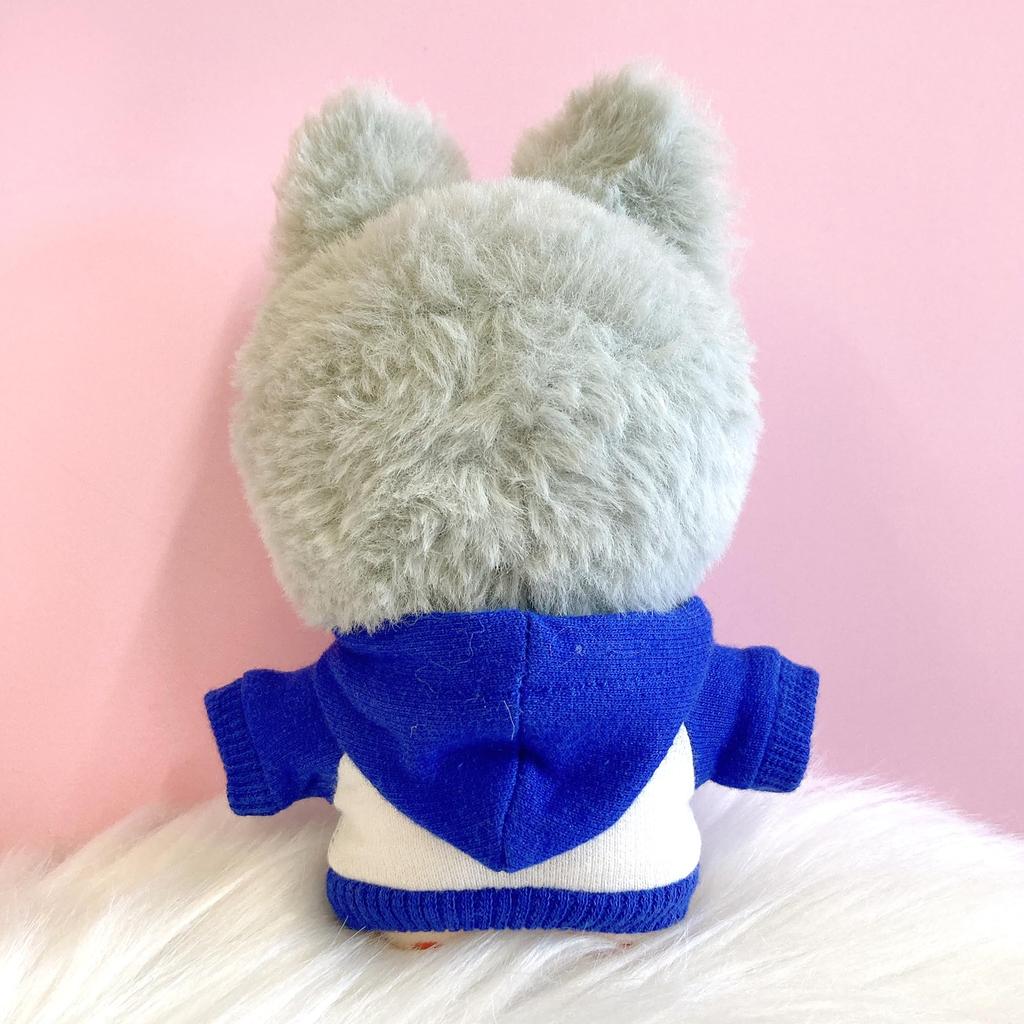 Two-tone hoodie, 10cm plush toy clothing, blue, kigurumi, accessory, fan activity, otaku activity, doll, mascot, Kpopdoll costume [item]