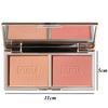 Natural&Matte Blush Palette Fine Powder Two-tone Peach Blush Palette Natural Rose Pink Red Rouge Face Cheek Easy To Apply