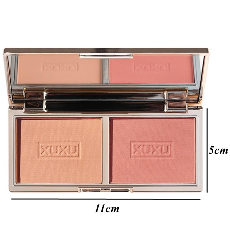 Natural&Matte Blush Palette Fine Powder Two-tone Peach Blush Palette Natural Rose Pink Red Rouge Face Cheek Easy To Apply