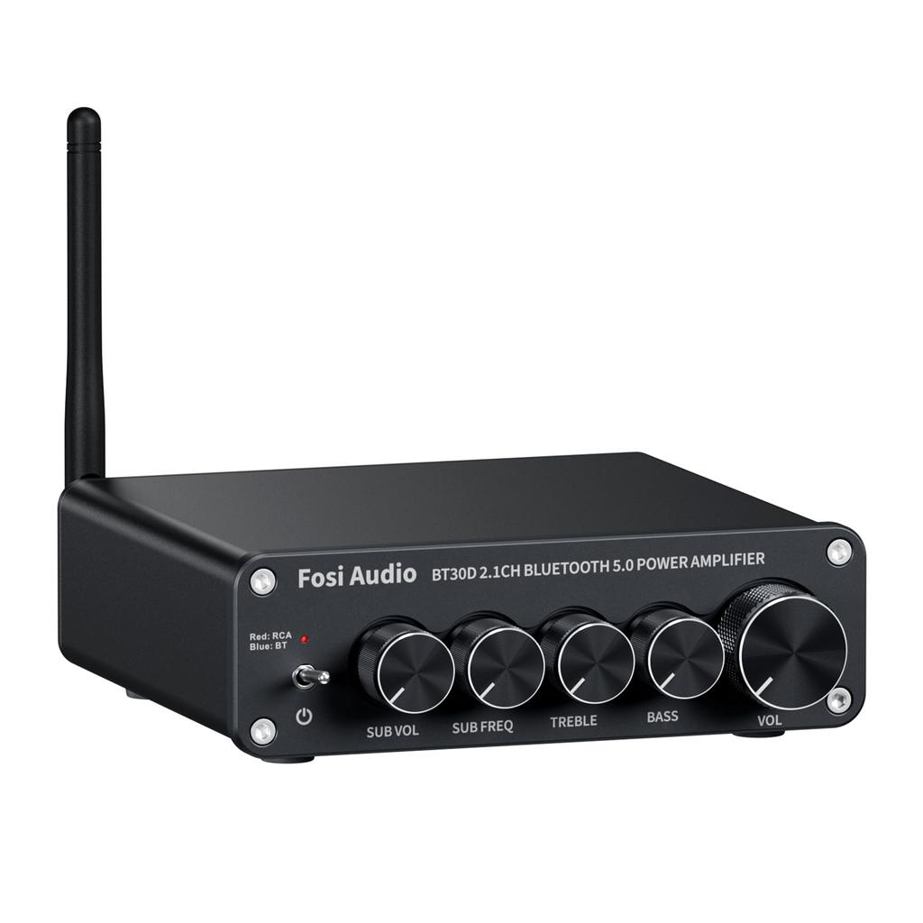 Fosi Audio BT30D Bluetooth 5.0 Amplifier, Power Amplifier, Sound Amplifier with Subwoofer VolumeFrequency Adjustment, High-Performance TPA3116D2