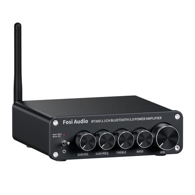 Fosi Audio BT30D Bluetooth 5.0 Zosilňovač, Výkonový zosilňovač, Zosilňovač zvuku s nastavením hlasitosti a frekvencie subwoofera, Vysokovýkonný TPA3116D2