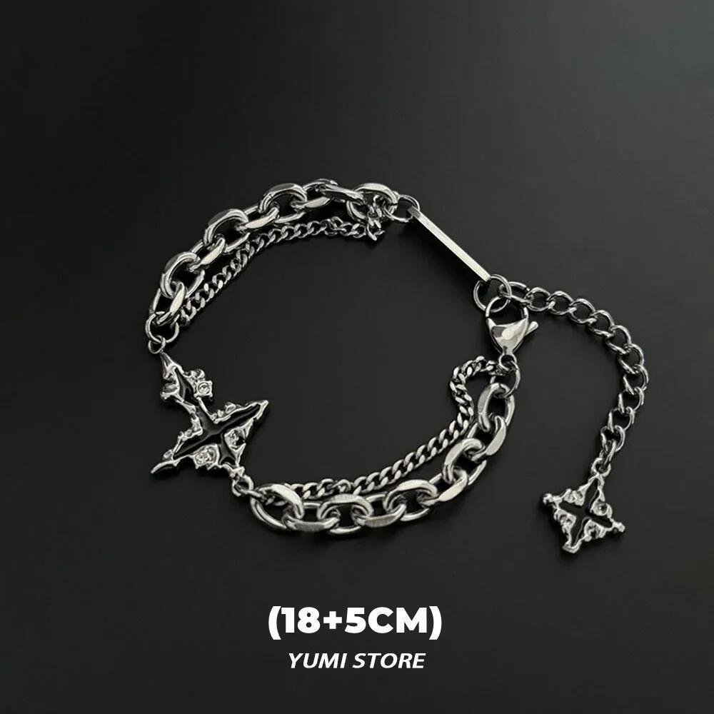 Hip Hop Zircon Dark Cross Bracelet For Man Woman Non Fading Titanium Steel Luxury Unisex Couple Bracelet Jewelry Cool Gift