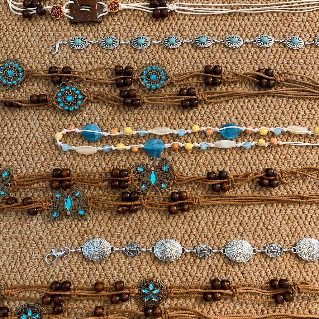 Bohemian Ethnic Waist Chain Belt for Women - Versatile Xinjiang Travel Outfit Accessory for Summer