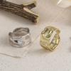 Unique Design Irregular Metal Concave Convex Ring For Women Fashion Personalized Daily Accessory Party Jewelry Birthday Gifts