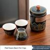 Portable Ceramic Gongfu Travel Tea Set - Quick-Brew Teapot with Ancient Charm
