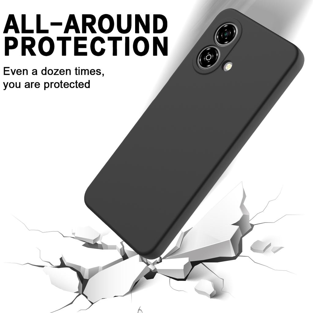 For ZTE Blade A35e Liquid Silicone Case Phone Back Cover with Hand Strap